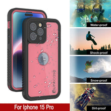 Load image into Gallery viewer, Coque étanche IP68 pour iPhone 15 Pro, Punkcase [Rose] [Série StudStar] [Ajustement fin] [Antipoussière]
