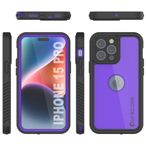 Coque étanche IP68 pour iPhone 16 Pro, Punkcase [Violet] [Série StudStar] [Coupe ajustée] [Anti-salissures]