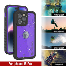 Load image into Gallery viewer, Coque étanche IP68 Punkcase pour iPhone 15 Pro, [Violette] [Série StudStar] [Ajustement Slim] [Étanche à la poussière]
