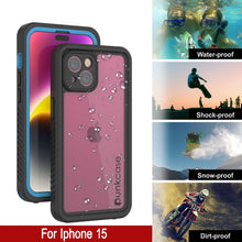 Charger l&#39;image dans la galerie, Coque étanche pour iPhone 15, Punkcase [Série Extrême], protection robuste avec protecteur d&#39;écran intégré [Bleu clair]
