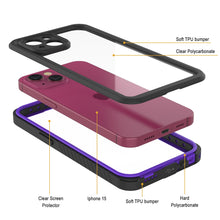Charger l&#39;image dans la galerie, Coque étanche pour iPhone 15, Punkcase [Série Extrême] Coque de protection avec Protecteur d&#39;écran intégré [Violet]
