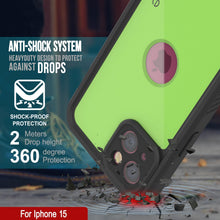 Load image into Gallery viewer, Coque étanche IP68 pour iPhone 15, Punkcase [Vert clair] [Série StudStar] [Ajustement fin] [Antipoussière]
