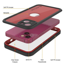 Load image into Gallery viewer, Coque étanche IP68 pour iPhone 15, Punkcase [Rouge] [Série StudStar] [Ajustement Slim].
