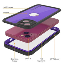 Charger l&#39;image dans la galerie, Coque étanche IP68 pour iPhone 16, Punkcase [Violet] [Série StudStar] [Coupe ajustée] [Anti-salissures]
