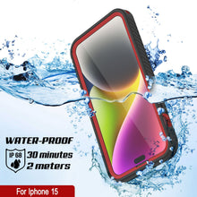 Load image into Gallery viewer, Coque étanche IP68 pour iPhone 15, Punkcase [Rouge] [Série StudStar] [Ajustement Slim].
