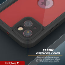 Load image into Gallery viewer, Coque étanche IP68 pour iPhone 15, Punkcase [Rouge] [Série StudStar] [Ajustement Slim].
