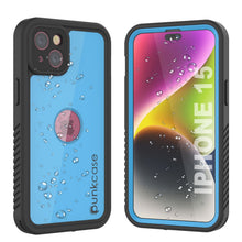 Load image into Gallery viewer, Coque imperméable IP68 pour iPhone 15, Punkcase [bleu clair] [série StudStar] [ajustement slim] [étanche à la poussière].
