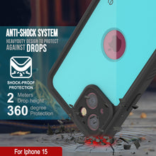 Load image into Gallery viewer, Coque étanche iPhone 15 IP68, Punkcase [Teal] [Série StudStar] [Ajustement Slim]

