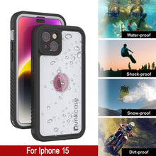 Load image into Gallery viewer, Coque étanche IP68 pour iPhone 15, Punkcase [Blanc] [Série StudStar] [Ajustement Slim] [Anti-poussière]
