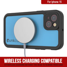 Load image into Gallery viewer, Coque imperméable IP68 pour iPhone 15, Punkcase [bleu clair] [série StudStar] [ajustement slim] [étanche à la poussière].
