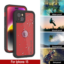 Load image into Gallery viewer, Coque étanche IP68 pour iPhone 15, Punkcase [Rouge] [Série StudStar] [Ajustement Slim].
