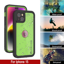 Load image into Gallery viewer, Coque étanche IP68 pour iPhone 15, Punkcase [Vert clair] [Série StudStar] [Ajustement fin] [Antipoussière]
