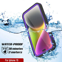 Load image into Gallery viewer, Coque étanche IP68 pour iPhone 15, Punkcase [Violette] [Série StudStar] [Slim Fit] [Résistante à la poussière]
