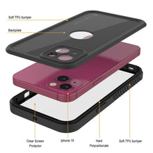 Load image into Gallery viewer, Coque étanche IP68 pour iPhone 15, Punkcase [Noir] [Série StudStar] [Ajustement mince]
