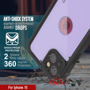 Coque étanche IP68 pour iPhone 16, Punkcase [Lilas] [Série StudStar] [Coupe ajustée] [Anti-salissures]