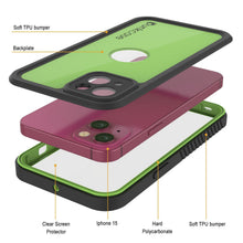 Load image into Gallery viewer, Coque étanche IP68 pour iPhone 15, Punkcase [Vert clair] [Série StudStar] [Ajustement fin] [Antipoussière]

