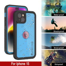 Charger l&#39;image dans la galerie, Coque étanche IP68 pour iPhone 16, Punkcase [Bleu clair] [Série StudStar] [Coupe ajustée] [Anti-salissures]
