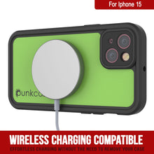 Load image into Gallery viewer, Coque étanche IP68 pour iPhone 15, Punkcase [Vert clair] [Série StudStar] [Ajustement fin] [Antipoussière]
