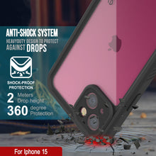 Load image into Gallery viewer, Coque étanche iPhone 15 IP68, Punkcase [Transparente] [Série StudStar] [Slim Fit] [Étanche à la poussière]
