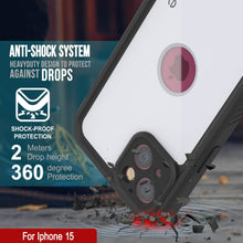 Load image into Gallery viewer, Coque étanche IP68 pour iPhone 15, Punkcase [Blanc] [Série StudStar] [Ajustement Slim] [Anti-poussière]
