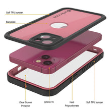 Load image into Gallery viewer, Coque étanche IP68 pour iPhone 15, Punkcase [Rose] [Série StudStar] [Ajustement Mince] [Anti-Saleté]
