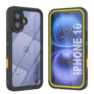 Coque étanche pour iPhone 16, Punkcase [Extreme Series] Armor Cover avec protecteur d'écran intégré [Jaune]