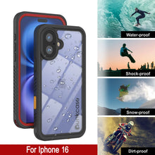 Load image into Gallery viewer, Coque étanche pour iPhone 16, Punkcase [Extreme Series] Armor Cover avec protecteur d&#39;écran intégré [Rouge]
