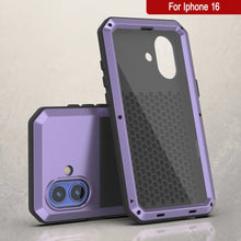 Load image into Gallery viewer, Coque en métal pour iPhone 16, coque blindée de qualité militaire très résistante [résistante aux chocs], coque intégrale rigide [violet]
