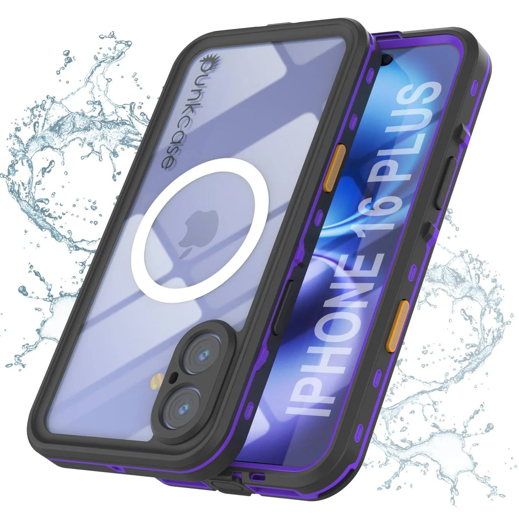 Coque étanche pour iPhone 16+ Plus, série Punkcase SpikeStar Purple | Slim Fit 2 m sous l'eau IP68