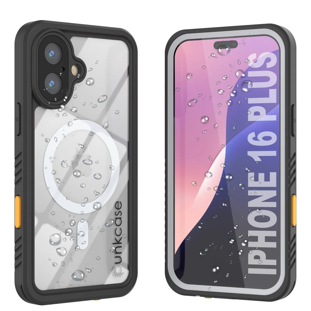 Coque étanche pour iPhone 16 Plus, Punkcase [Extreme Mag Series] Armor Cover avec protecteur d'écran intégré [Blanc]