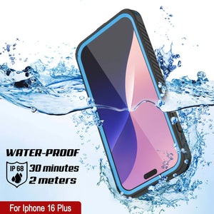 Coque étanche pour iPhone 16 Plus, Punkcase [Extreme Mag Series] Armor Cover avec protecteur d'écran intégré [Bleu]