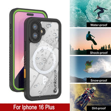 Charger l&#39;image dans la galerie, Coque étanche pour iPhone 16 Plus, Punkcase [Extreme Mag Series] Armor Cover avec protecteur d&#39;écran intégré [Vert]
