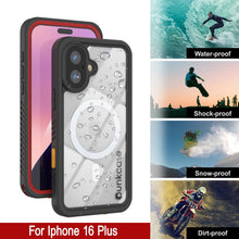 Charger l&#39;image dans la galerie, Coque étanche pour iPhone 16 Plus, Punkcase [Extreme Mag Series] Armor Cover avec protecteur d&#39;écran intégré [Rouge]
