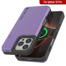 Charger l&#39;image dans la galerie, Coque de batterie pour iPhone 16 Pro, PunkJuice 5000mAH Chargeur rapide MagSafe Power Bank avec protecteur d&#39;écran | [Violet]
