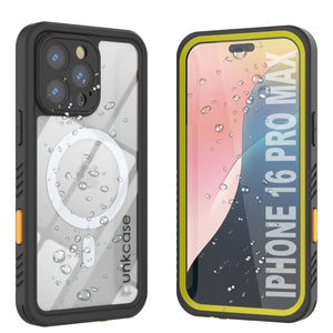 Coque étanche pour iPhone 16 Pro Max, Punkcase [Extreme Mag Series] Armor Cover avec protecteur d'écran intégré [Jaune]