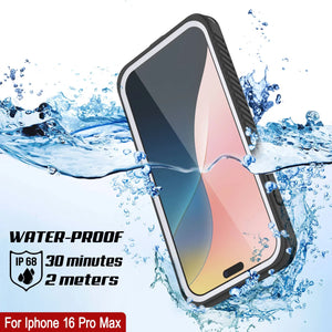 Coque étanche pour iPhone 16 Pro Max, Punkcase [Extreme Mag Series] Armor Cover avec protecteur d'écran intégré [Blanc]