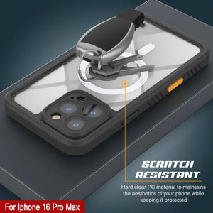 Coque étanche pour iPhone 16 Pro Max, Punkcase [Extreme Mag Series] Armor Cover avec protecteur d'écran intégré [Gris]