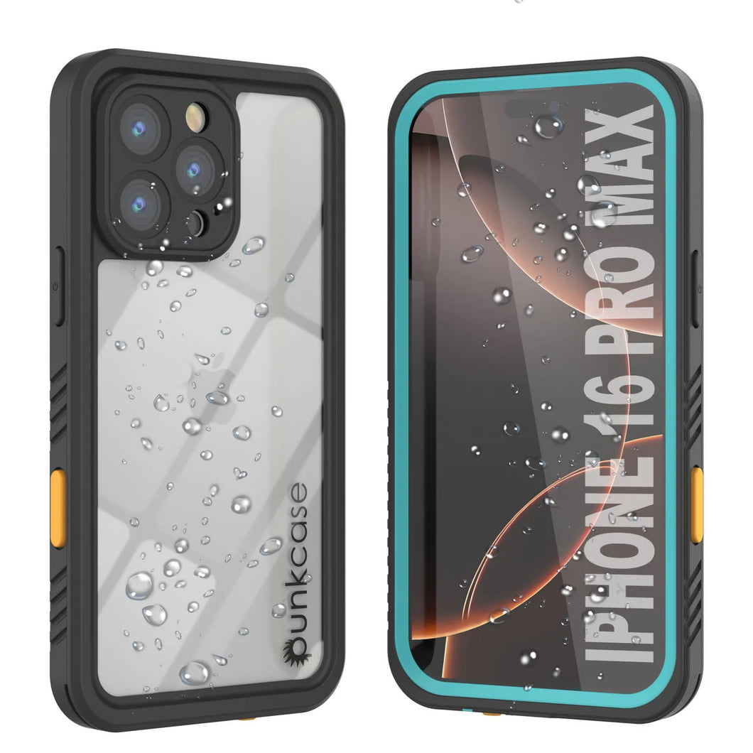 Coque étanche pour iPhone 16 Pro Max, Punkcase [Extreme Series] Armor Cover avec protecteur d'écran intégré [Teal]