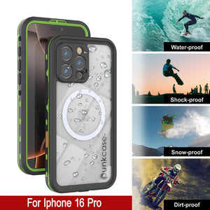 Coque étanche pour iPhone 16 Pro, série Punkcase SpikeStar Light-Green | Slim Fit 2 m sous l'eau IP68