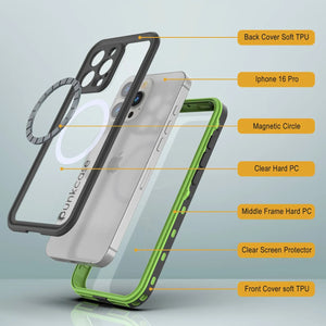 Coque étanche pour iPhone 16 Pro, série Punkcase SpikeStar Light-Green | Slim Fit 2 m sous l'eau IP68