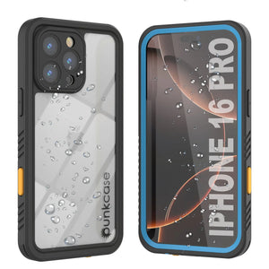 Coque étanche pour iPhone 16 Pro, Punkcase [Extreme Series] Armor Cover avec protecteur d'écran intégré [Bleu clair]