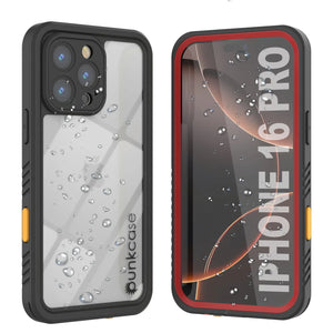 Coque étanche pour iPhone 16 Plus, Punkcase [Extreme Series] Armor Cover avec protecteur d'écran intégré [Rouge]