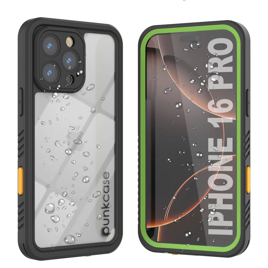 Coque étanche pour iPhone 16 Pro, Punkcase [Extreme Series] Armor Cover avec protecteur d'écran intégré [Vert clair]