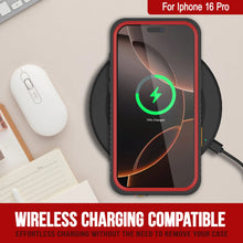 Charger l&#39;image dans la galerie, Coque étanche pour iPhone 16 Pro, Punkcase [Extreme Series] Armor Cover avec protecteur d&#39;écran intégré [Rouge]
