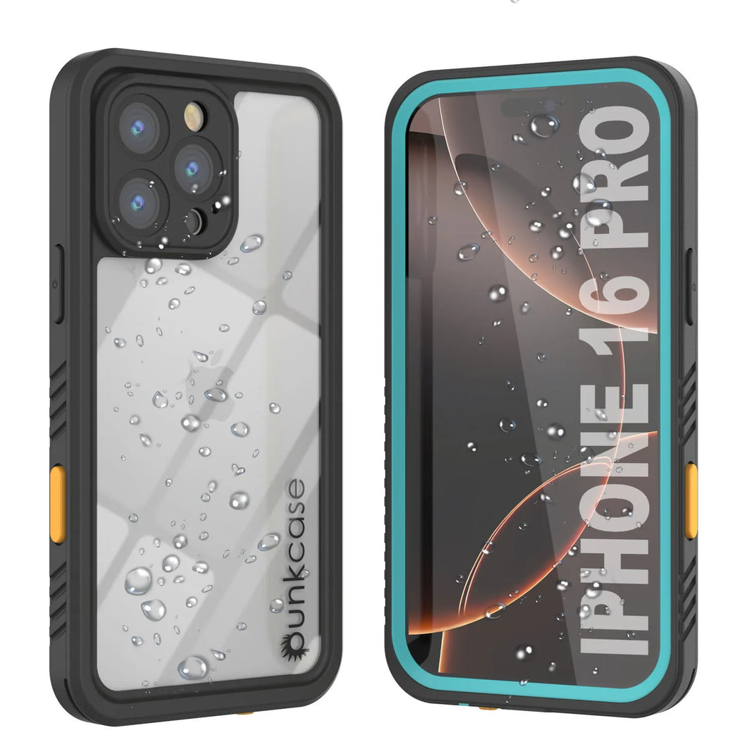 Coque étanche pour iPhone 16 Pro, Punkcase [Extreme Series] Armor Cover avec protecteur d'écran intégré [Teal]