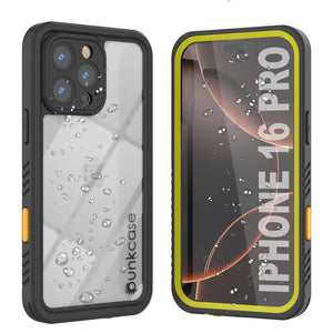 Coque étanche pour iPhone 16 Pro, Punkcase [Extreme Series] Armor Cover avec protecteur d'écran intégré [Jaune]