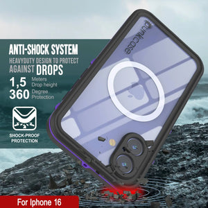 Coque étanche pour iPhone 16, série Punkcase SpikeStar Purple | Slim Fit 2 m sous l'eau IP68