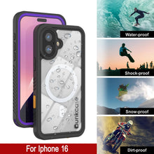 Load image into Gallery viewer, Coque étanche pour iPhone 16, Punkcase [Extreme Mag Series] Armor Cover avec protecteur d&#39;écran intégré [Violet]
