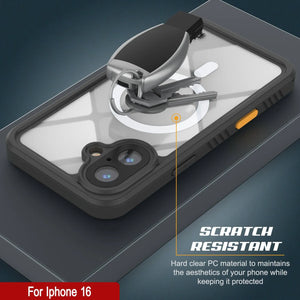 Coque étanche pour iPhone 16, Punkcase [Extreme Mag Series] Armor Cover avec protecteur d'écran intégré [Gris]