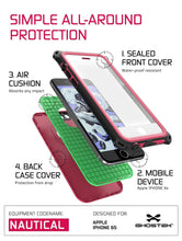 Load image into Gallery viewer, iPhone 6S/6 Waterproof Case, Ghostek® Nautical Pink Series| Underwater | Aluminum Frame | Ultra Fit (Color in image: Teal)
